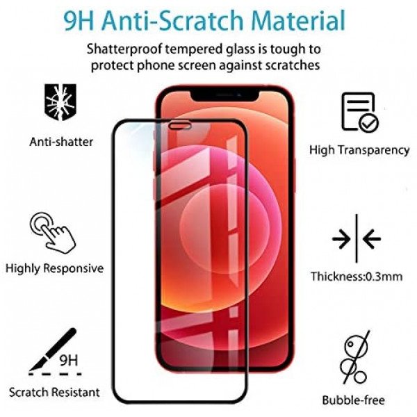 Wholesale Anti-Static Anti-Dust Transparent HD Tempered Glass Screen Protector for iPhone 12 / 12 Pro 6.1 (Clear)